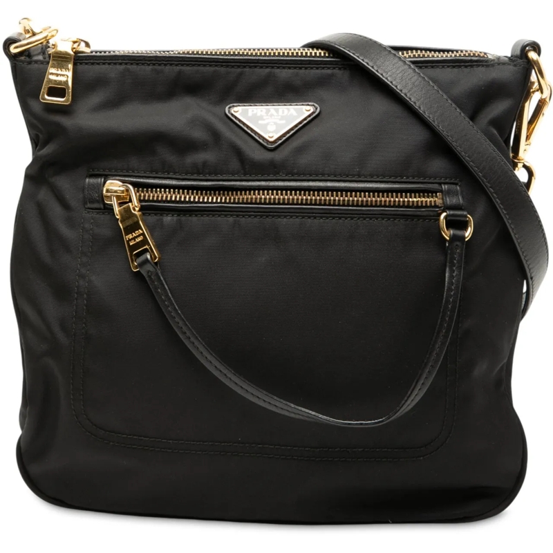 Prada Schultertasche Tessuto Zip Top Crossbody schwarz