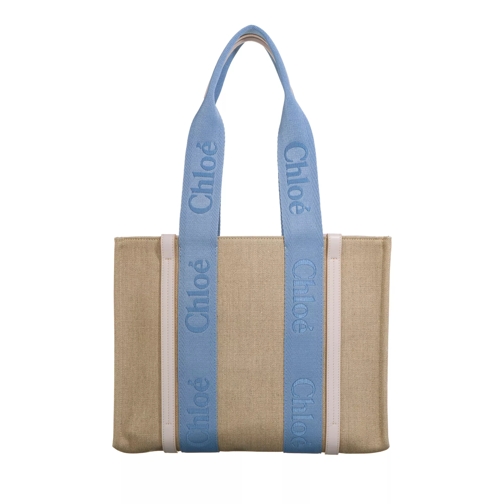 Chloé Medium Woody Tote Bag Washed Blue Sporta