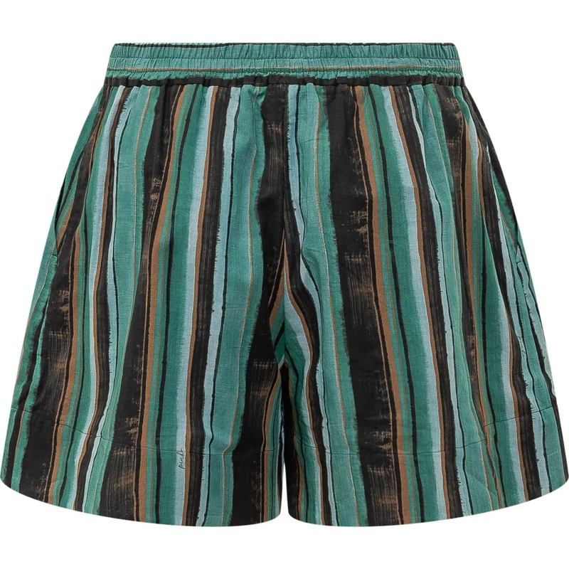 Pinko Shorts Shorts in Mussola a Righe grün(Image 2)