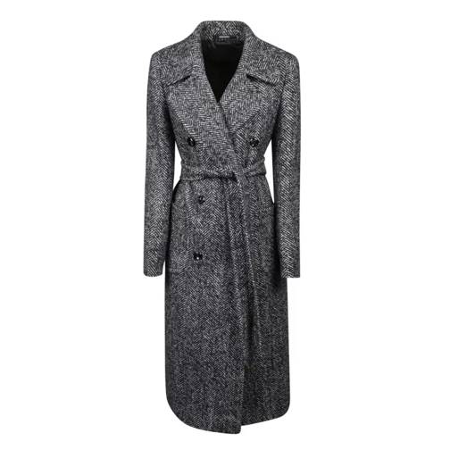 Tagliatore Grey Belted Multi Coats Grey 