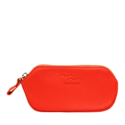 mine mina Kosmetiktasche MATILDA - die kleine Kosmetiktasche aus Leder für  Orange