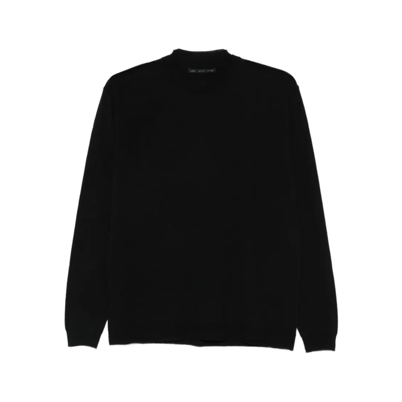 Low Brand Pullover Extra-Fine Wool Knit Crewneck Sweater Black