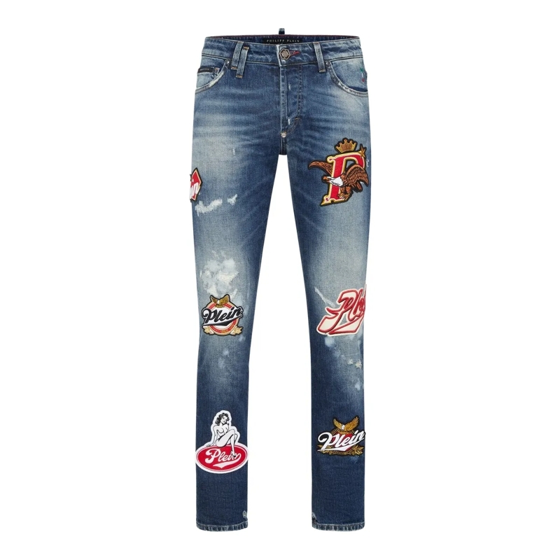 Philipp Plein Jeans mit geradem Bein Supergerader Schnitt jeansblau