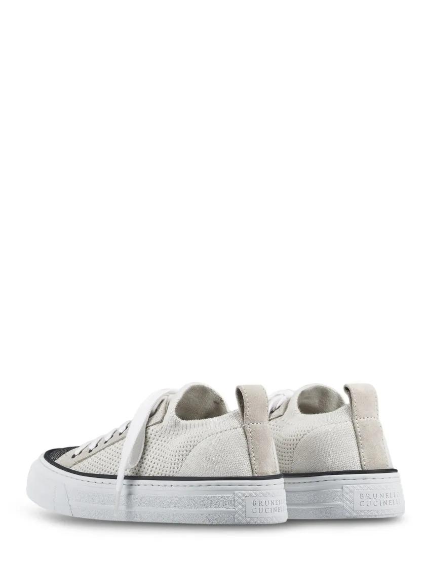 Thumbnail - Brunello Cucinelli Low-Top Sneaker - Breathable Mesh Sneakers With Textured Toe Cap - Gr. 37 (EU) - in Weiß - für Damen