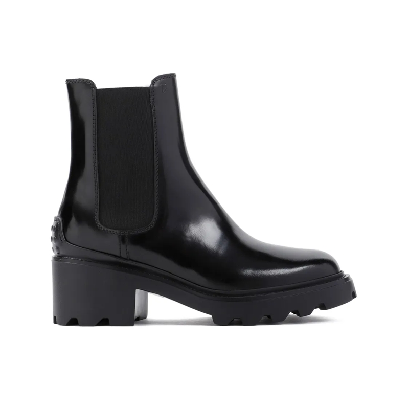 Tod's Bottes Black Leather Boots Black