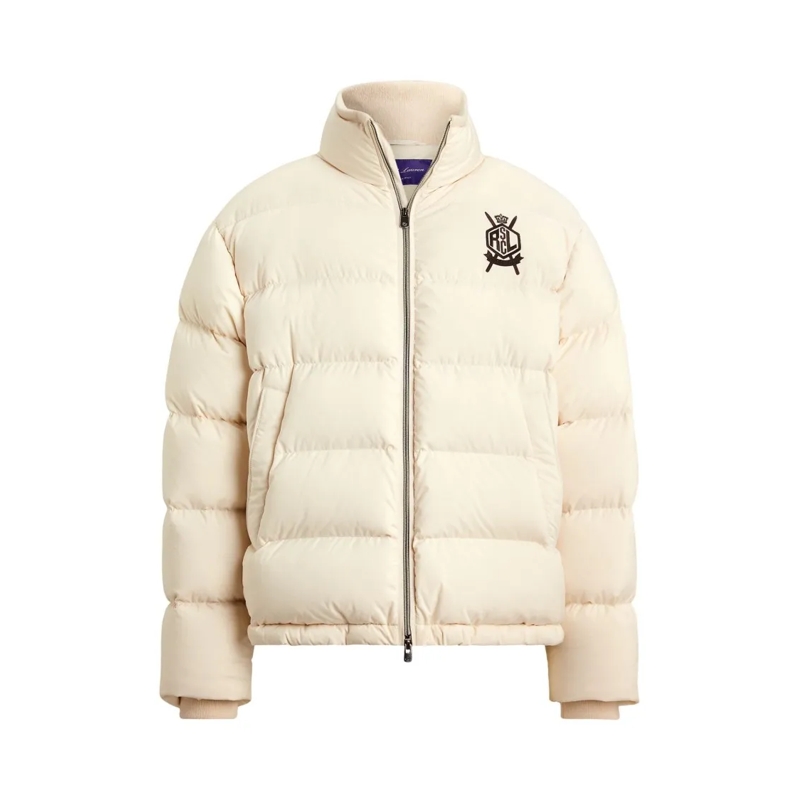 Polo Ralph Lauren Daunenjacke Quilted Beige Down Jacket With Logo Embroidery Neutrals