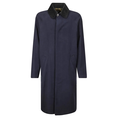 A.P.C. Trenchcoat Corduroy Collar Coat Blue