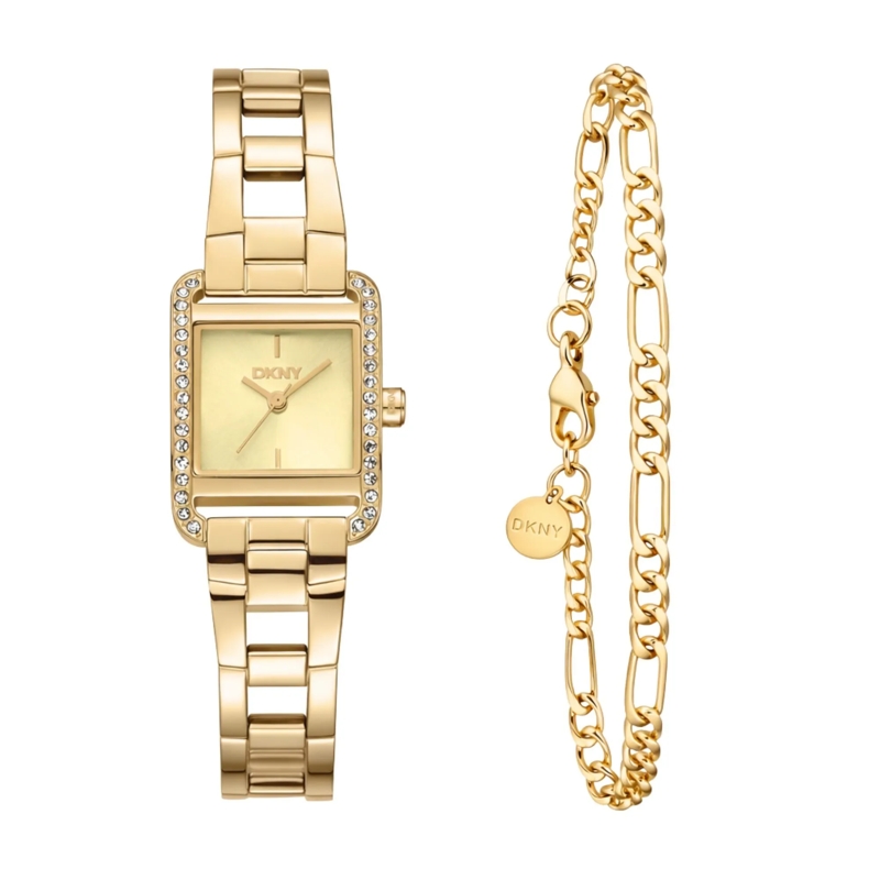 DKNY Quarzuhr Quarzuhr Mini Square Watch Set gold