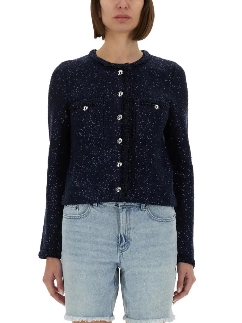 Thumbnail - Michael Kors - Metallic Knit Jacket - Größe S - schwarz