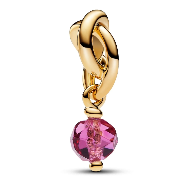 Pandora Anhänger Faceted Pink Eternity Circle Dangle Charm Pink