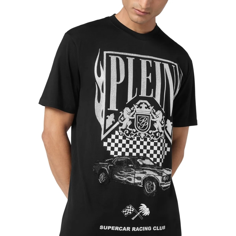 Philipp Plein T-Shirt T-Shirt Racing Mit Schmucksteinen schwarz(Image 5)
