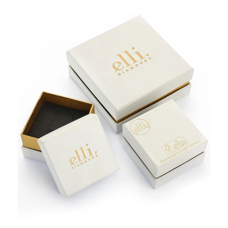 Elli Mittellange Halskette Halskette Herz Lab Grown Diamanten (0.18 ct) 925 S silber(Image 6)