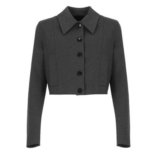 PINKO Viscose Cropped Jacket Black Overgangsjas