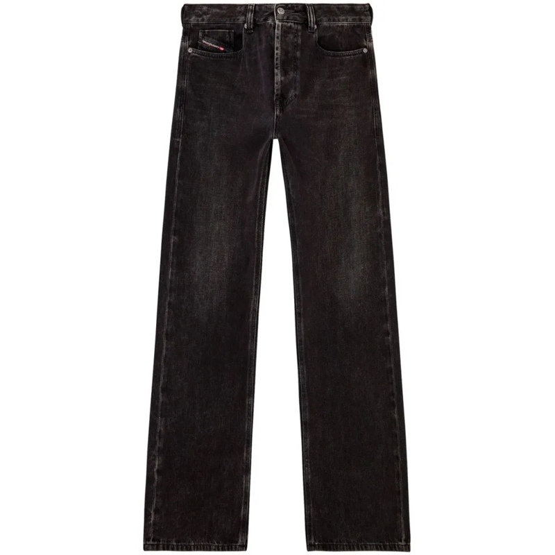 Diesel Jeans Relaxed Fit Black Washed Denim Jeans Black