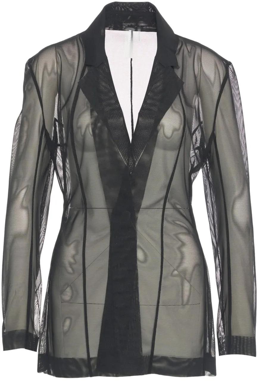 Thumbnail - Norma Kamali - Tulle blazer - Größe L - schwarz