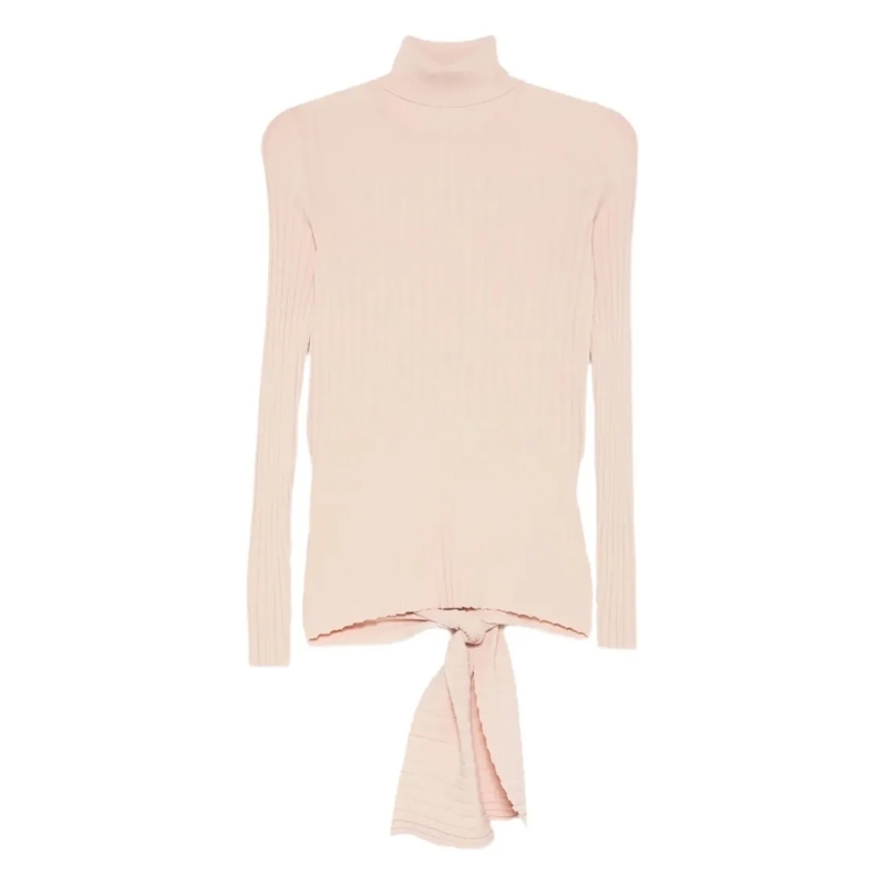 Moschino Trui met col Fitted Knitwear With Classic Design And Smooth Tex Neutrals