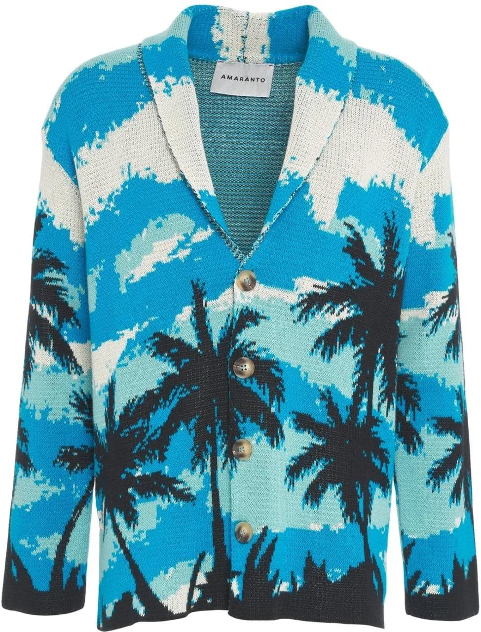 Thumbnail - Amaranto - Cardigan with pattern - Größe XL - blue
