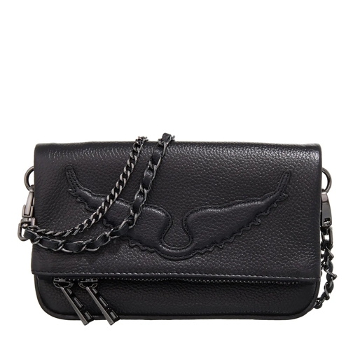 Zadig & Voltaire Sac à bandoulière Rock Nano Wings Grained Leathe Noir