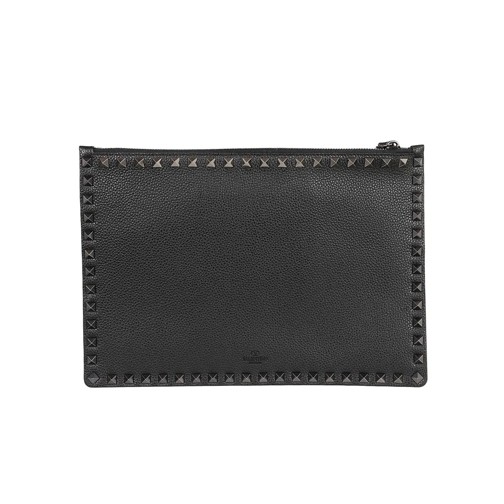 Valentino Crossbody Bag Rockstud Pouch In Calfskin Black