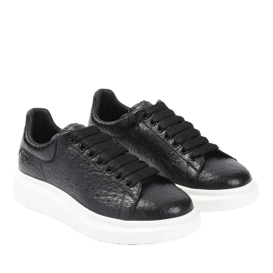 Alexander McQueen Low-Top Sneaker - Black Leather Sneakers - Gr. 43 (EU) - in Schwarz - für Damen