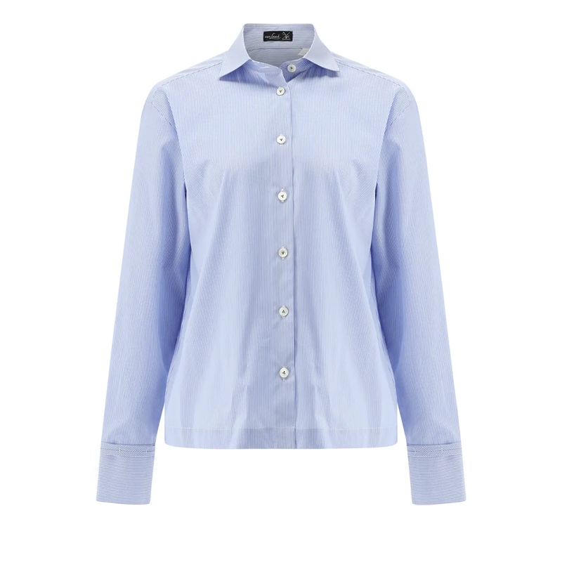 VAN LAACK Bluse Bluse Modern Fit Streifen blau