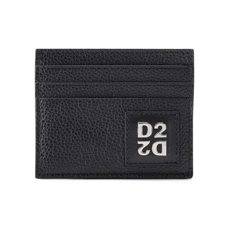 Dsquared2 Geldbörse Kartenetui Upside Down aus Leder schwarz