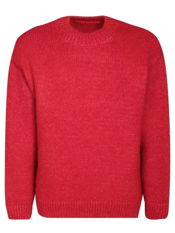 Alpaca-Blend Knit Sweater Red