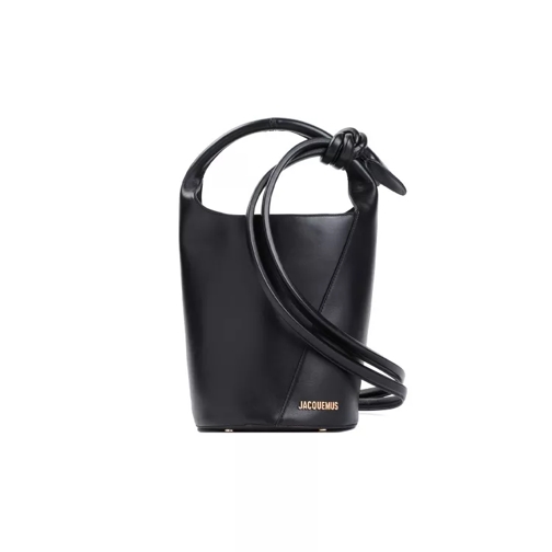 Jacquemus Black Leather Le Petit Tourni Bag Black Buideltas