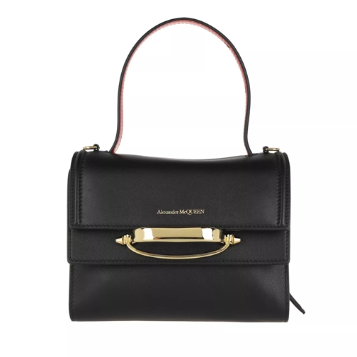 Alexander McQueen The Story Satchel Bag Leather Black Deep Red Cartable
