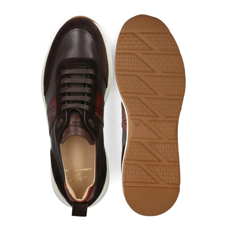 Heinrich Dinkelacker Lage-top sneaker Der Toronto Sneaker CL in Weiß mit Bordeaux-Akzent dunkel-braun(Image 4)