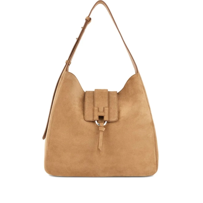 Hogan Sac à bandoulière Structured Shoulder Bag In Warm Beige Calf Leather Neutrals