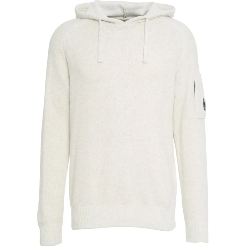 CP Company  Knit hoodie with logo patch grau