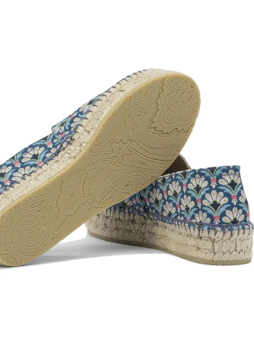 Thumbnail - Floral-Pattern Cotton Espadrilles - Gr. 37 (EU) - in Grau