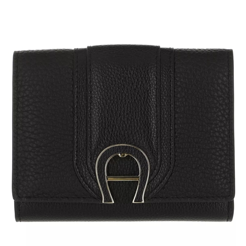 AIGNER Wallet Black Portemonnaie mit Überschlag