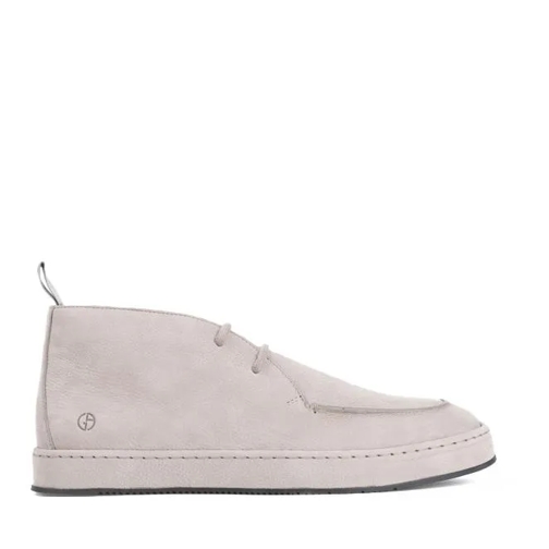 Giorgio Armani Pearl White Calf Leather Polacchino Lace-Up Shoes White Veterschoenen