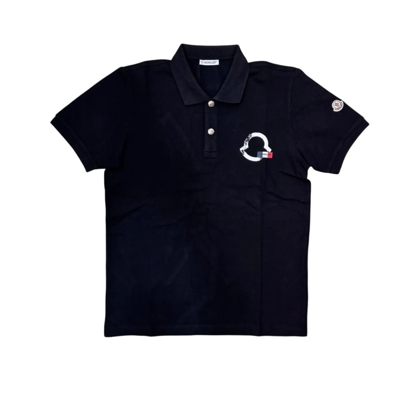 Moncler Polo shirt Classic Black Polo Shirt With Embroidered Logo Black