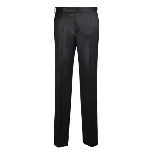 Lardini Linen Black Trousers Black Pantalons
