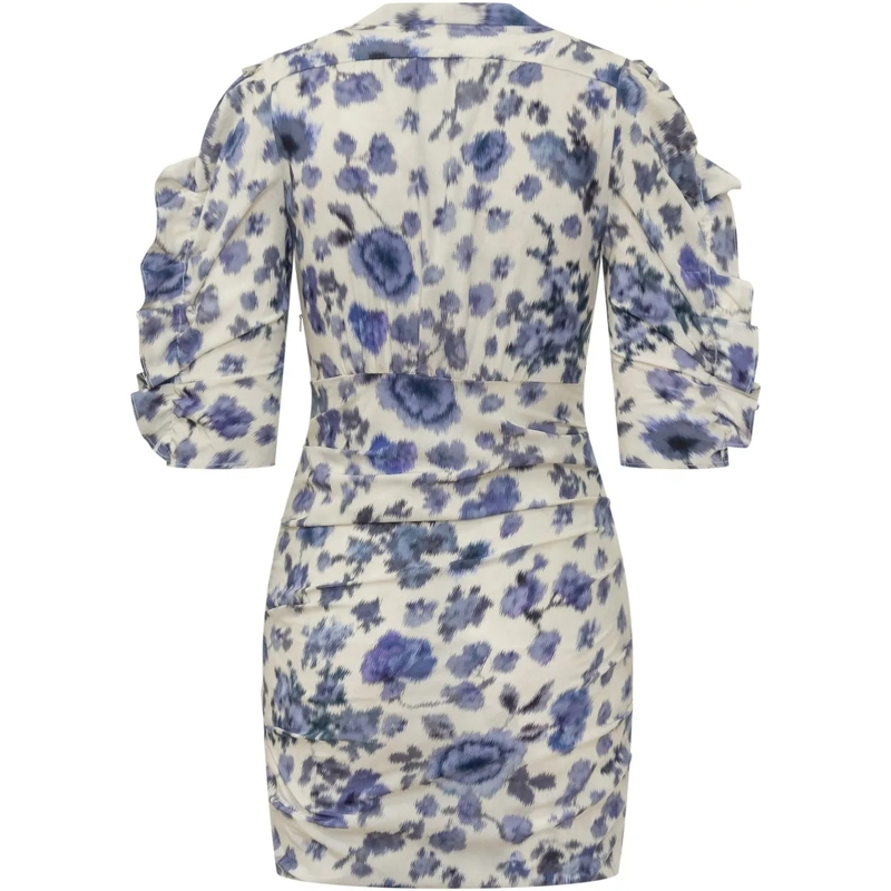 Isabel Marant Mini-robe Abito Doris Drappeggiato con Maniche Arricciate weiß(Image 2)