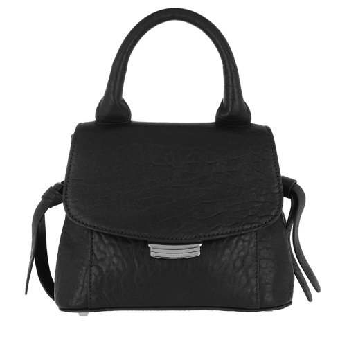 Abro Adria Leather Handle Bag XS Black/Nickel Satchel