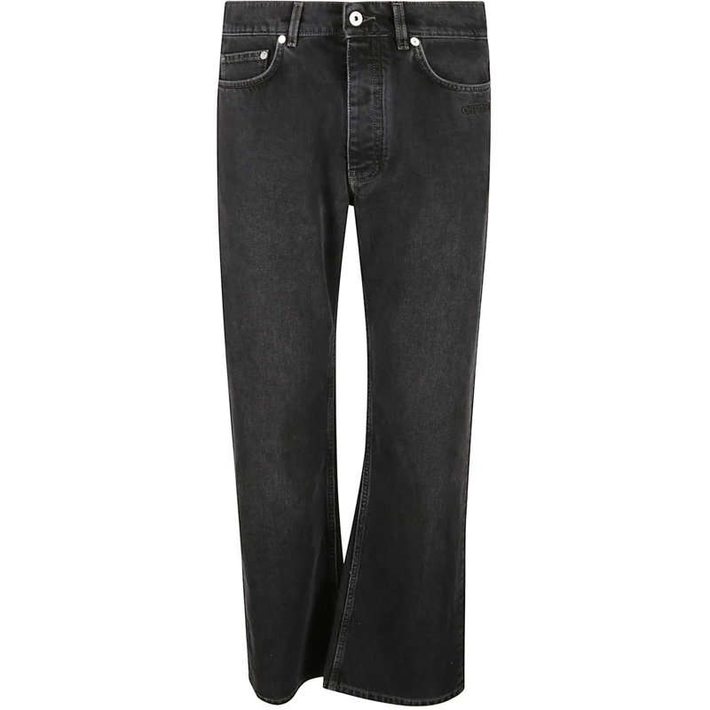 Off-White Skinny-Leg-Jeans Script Logo 90s Skate Jeans Black schwarz