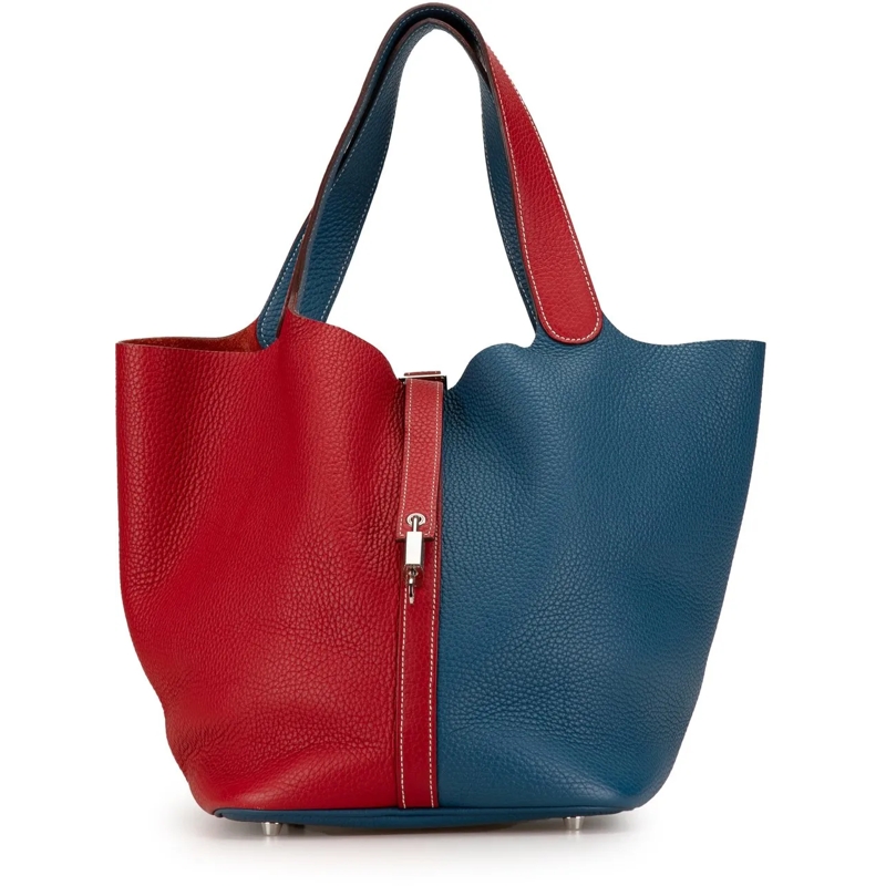 Hermès Tote Bicolor Clemence Picotin Lock 22 blau