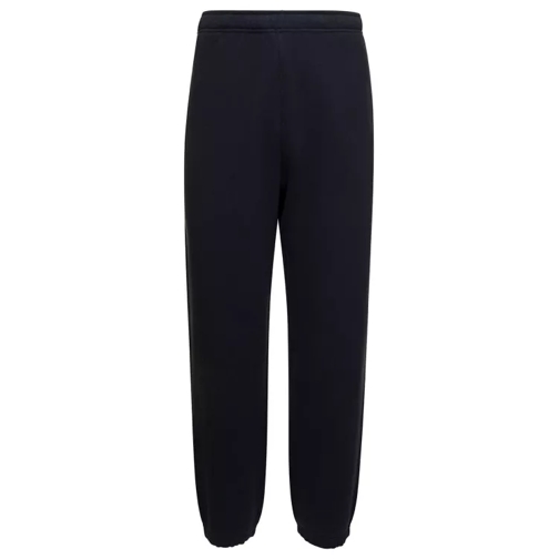 Stone Island Blue Jogger Pants With Contrasting Logo Embroidery Blue 