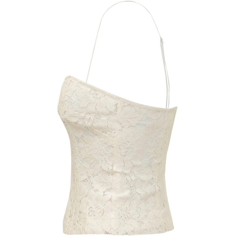 Pinko Top Bustino in Pizzo con Spalline weiß(Image 3)
