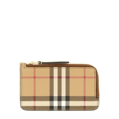 Burberry Geldbörse Check Wallet With Elegant Leather Accents Brown