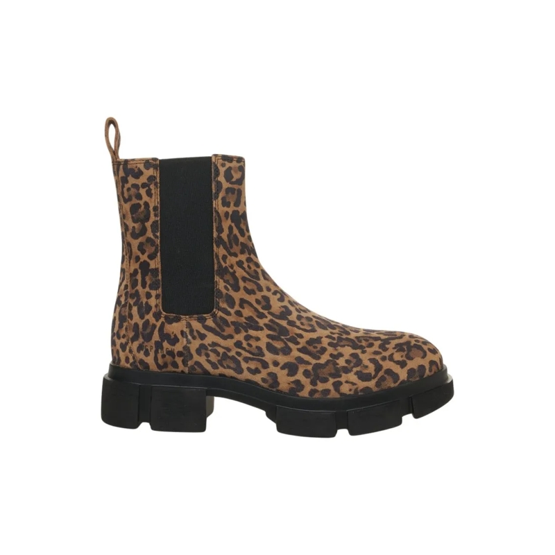 Copenhagen Bottes Animal Print Suede Boots Black
