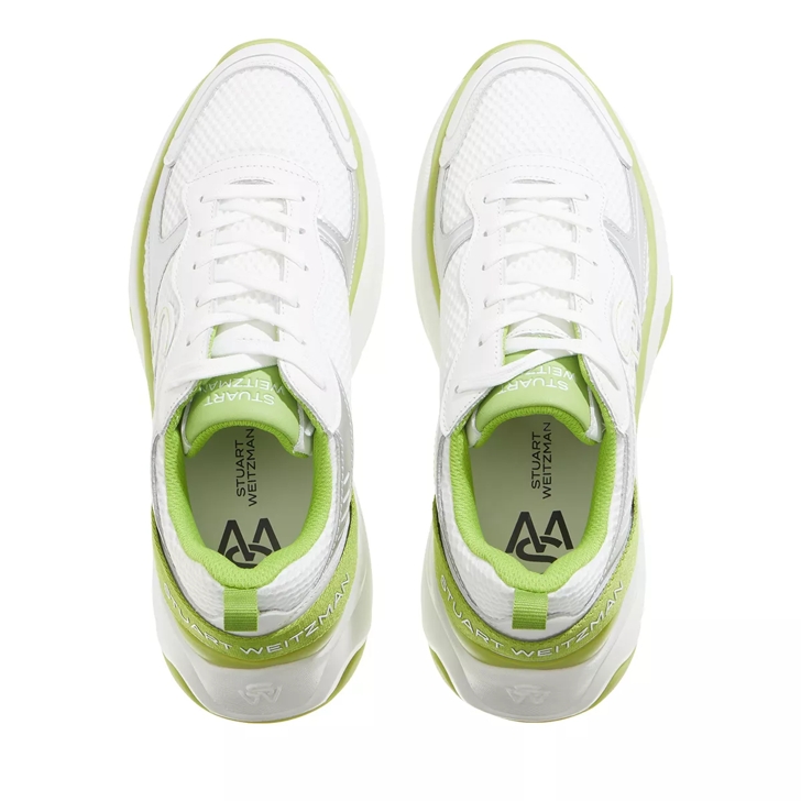 Stuart Weitzman SW TRAINER White Light Green Low Top Sneaker