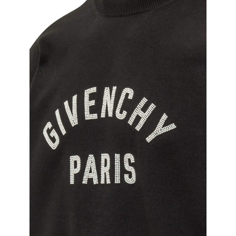 Givenchy  Maglia Girocollo con Lettering Frontale schwarz(Image 4)