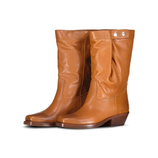 Isabel Marant Biker Boots Ademe aus Leder Braun Chaussures à lacets