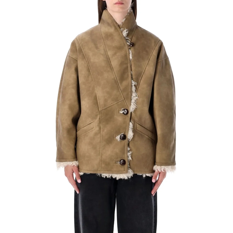 Etoile Isabel Marant Jas in omgekeerd lam Shearling Jacket Brown