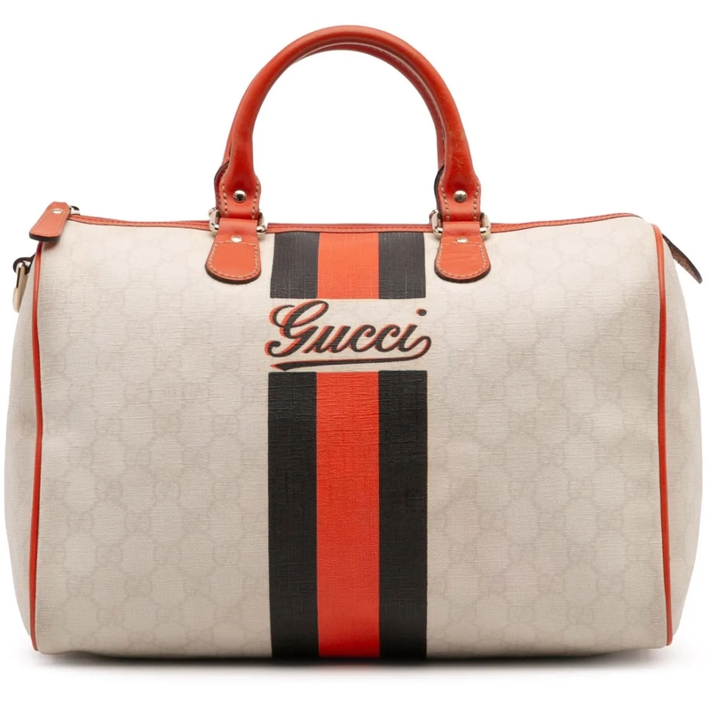 Gucci Tote GG Supreme Joy Web Boston weiß